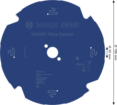BoschEXPERT 纤维水泥圆锯片 190 毫米。